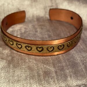 Copper Heart Cuff Bracelet